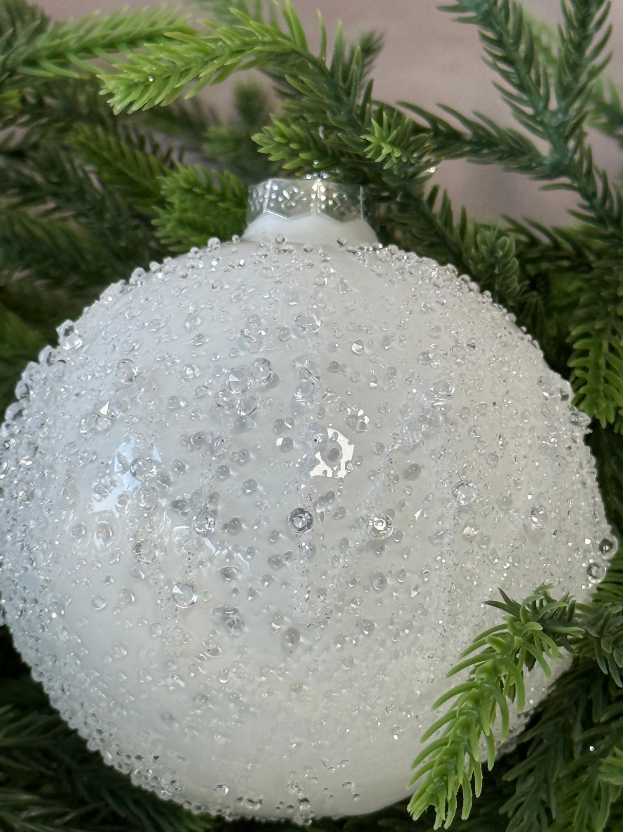 Icy Holiday Glass Ornament - 2 Styles
