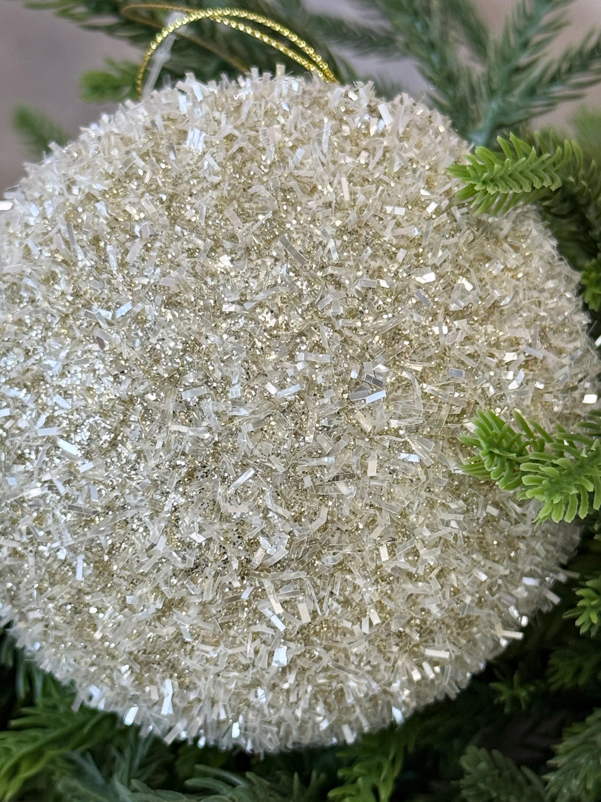 Champagne Confetti Tinsel Ornament