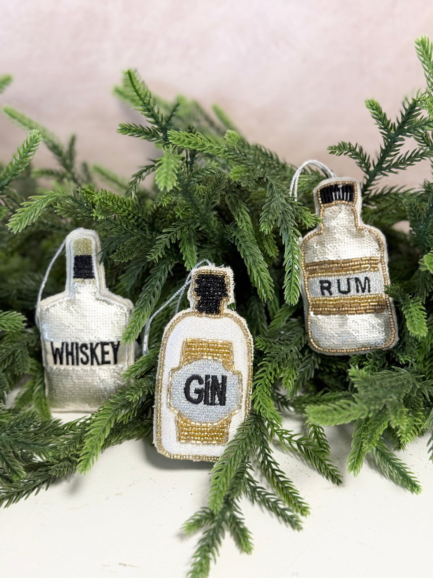 Beaded Liquor Bottle Ornament - 3 Styles