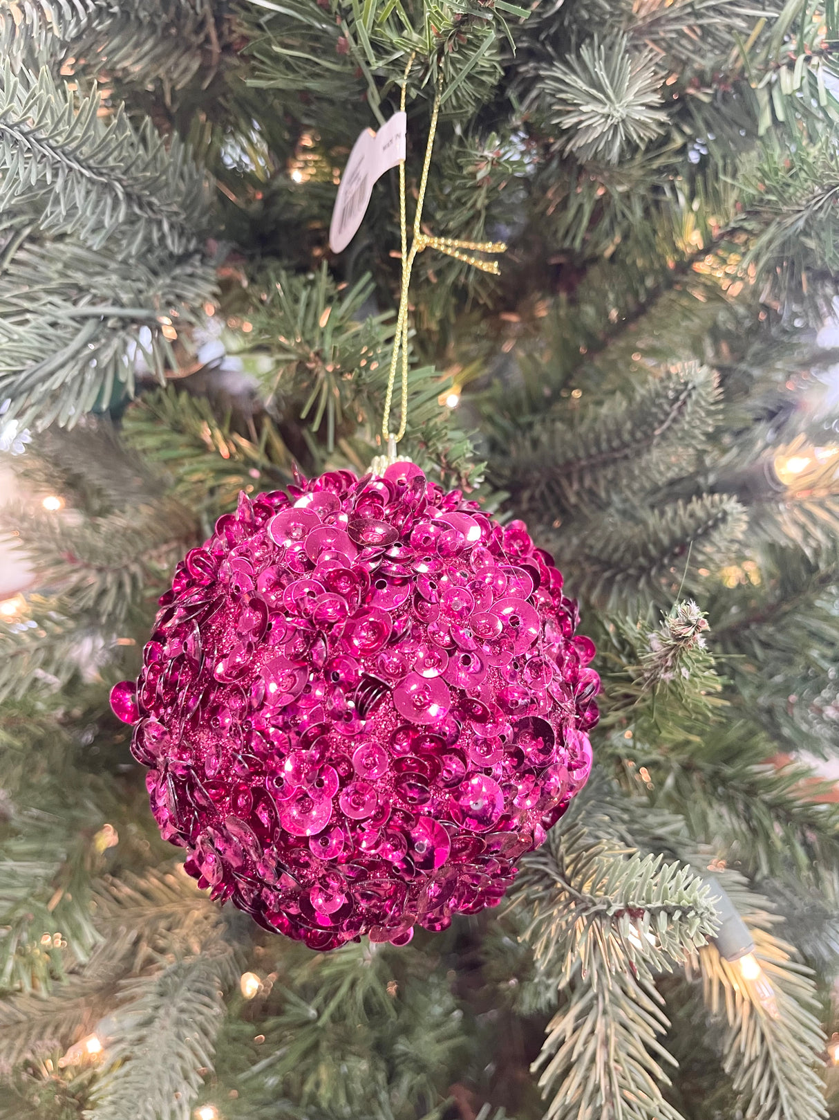 Pink Glamour Sequin Ball Ornament
