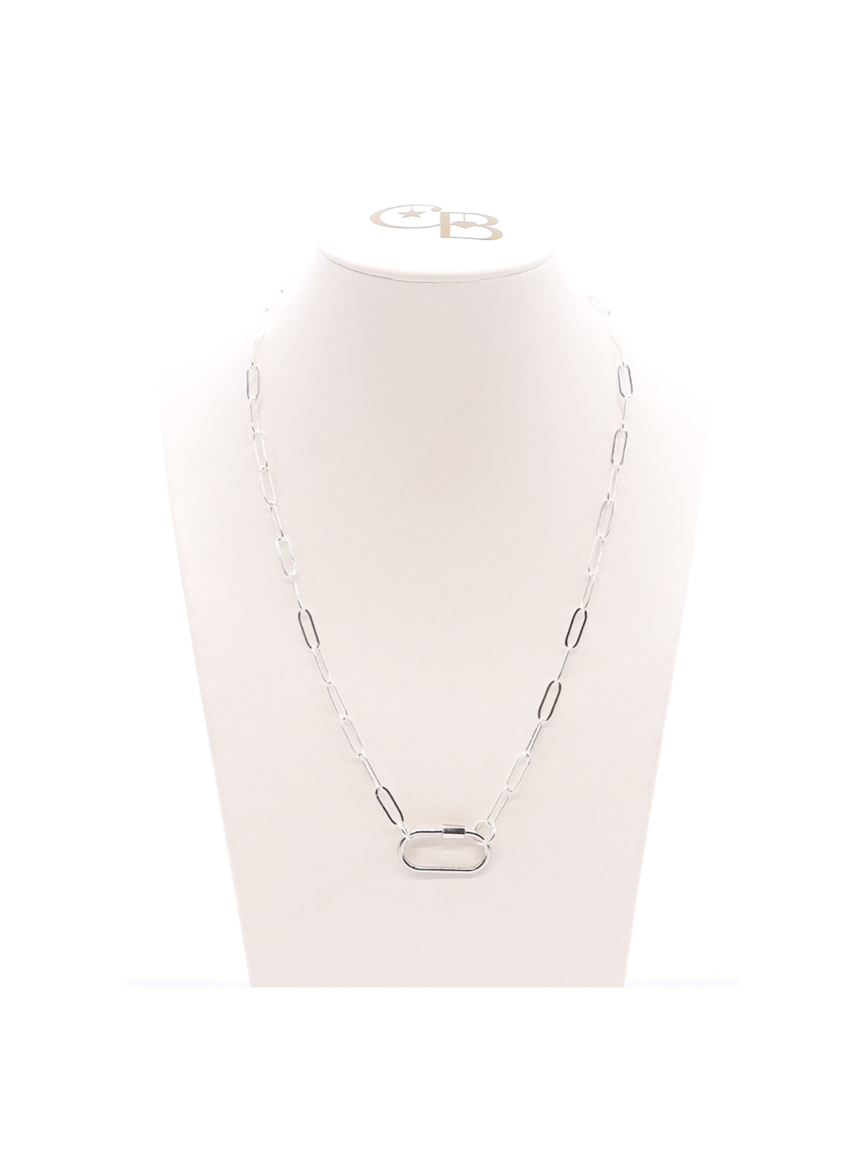 16" Silver Ashley Necklace with Carabiner