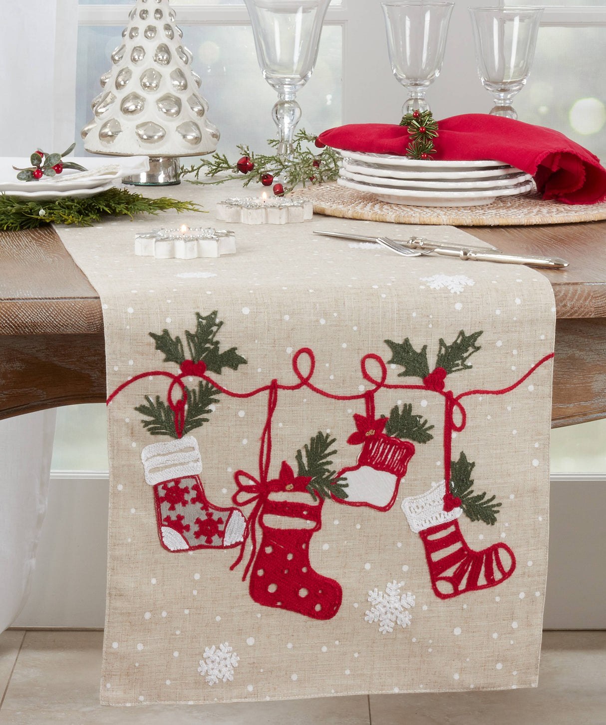 Stockings Holiday Table Runner