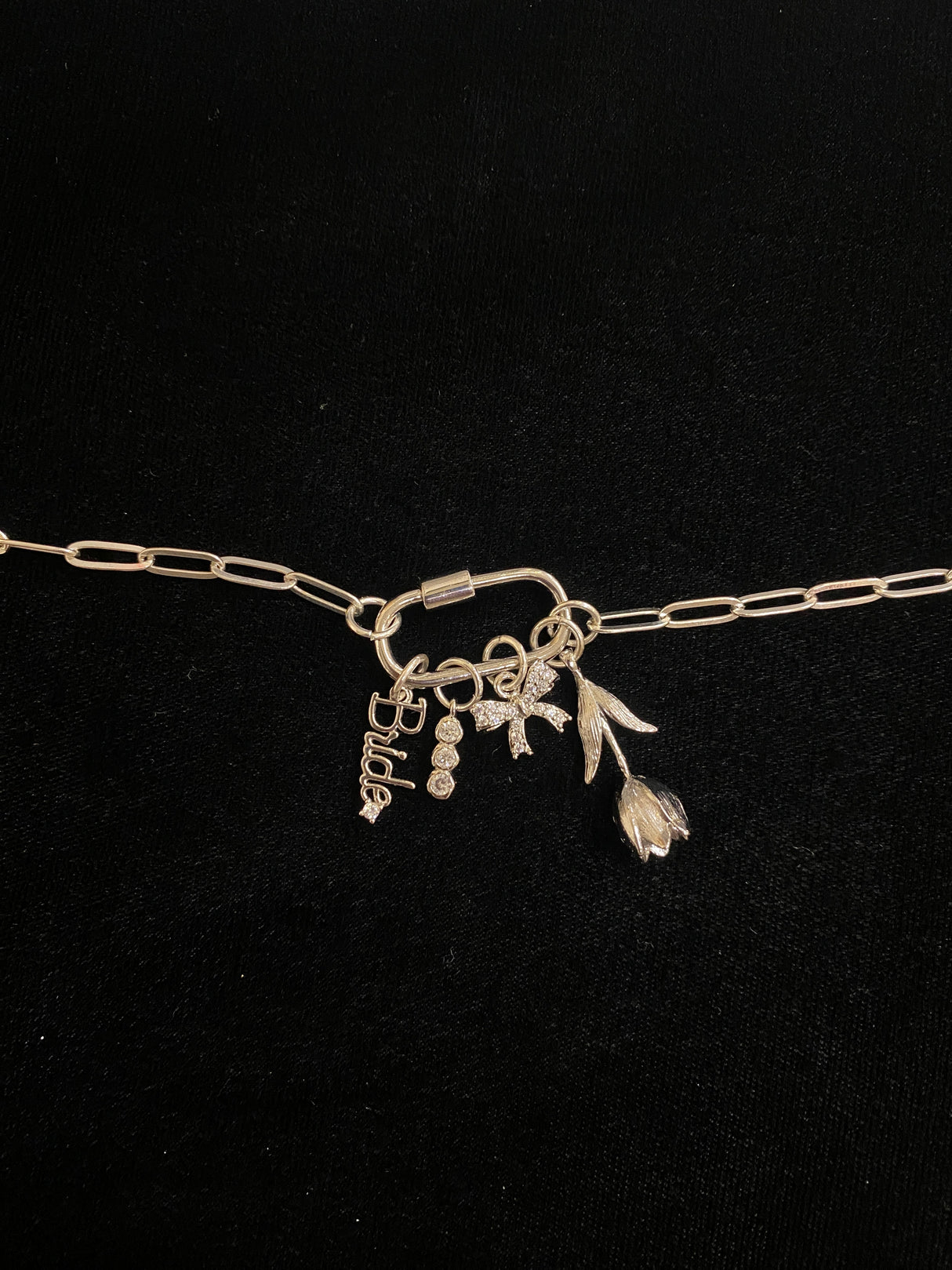 16" Silver Ashley Necklace with Carabiner