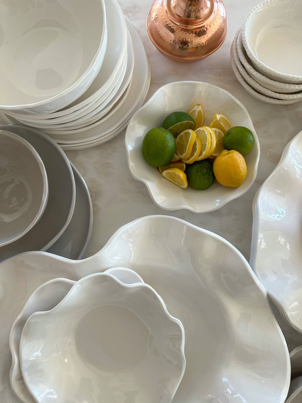 Large Wavy Melamine Serving Bowl