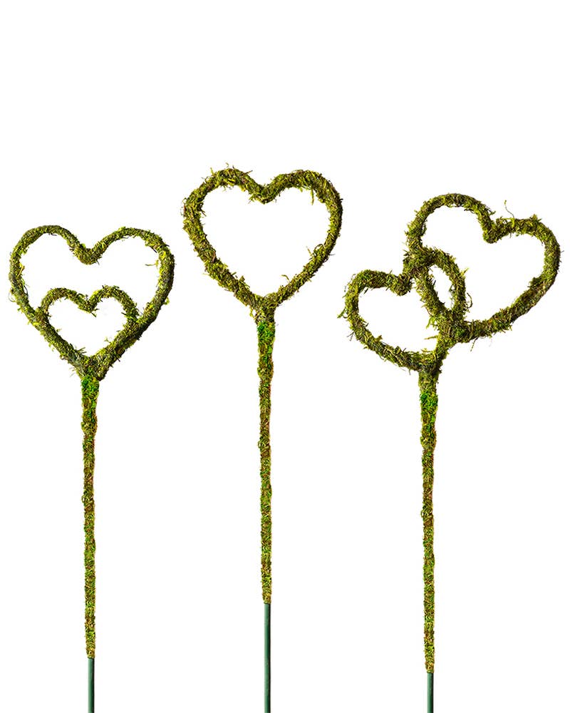 Heart Moss Pick Set of 3