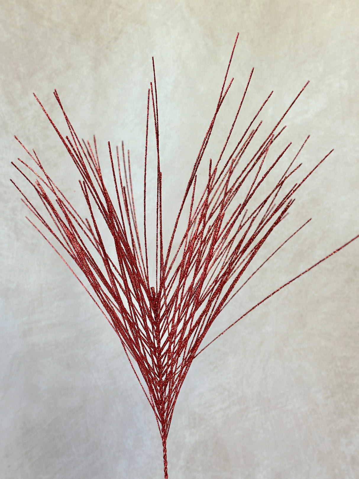 Glittered Needle Red Pine Spray