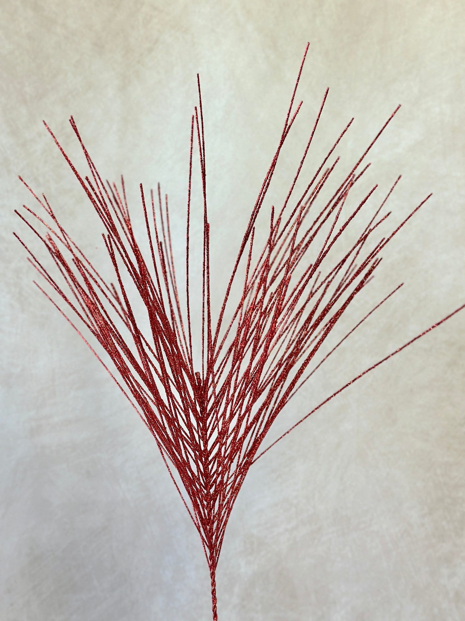 Glittered Needle Red Pine Spray