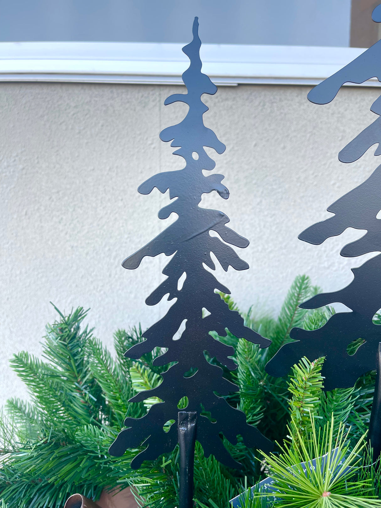 Large Winter Forest Metal Tree Stake