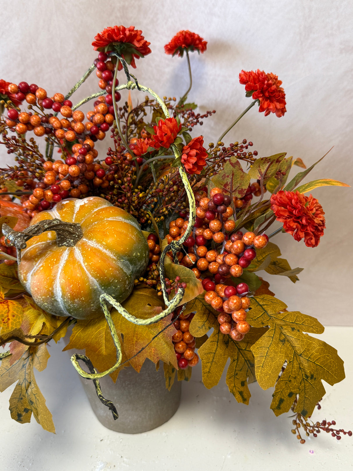 18" Falling Leaves & Pumpkins Please Centerpiece