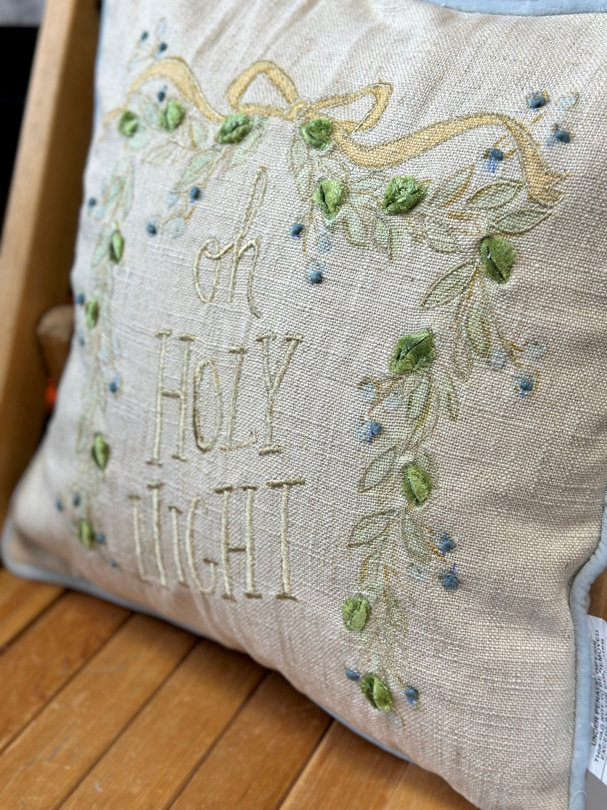 Oh Holy Night Linen & Velvet Pillow