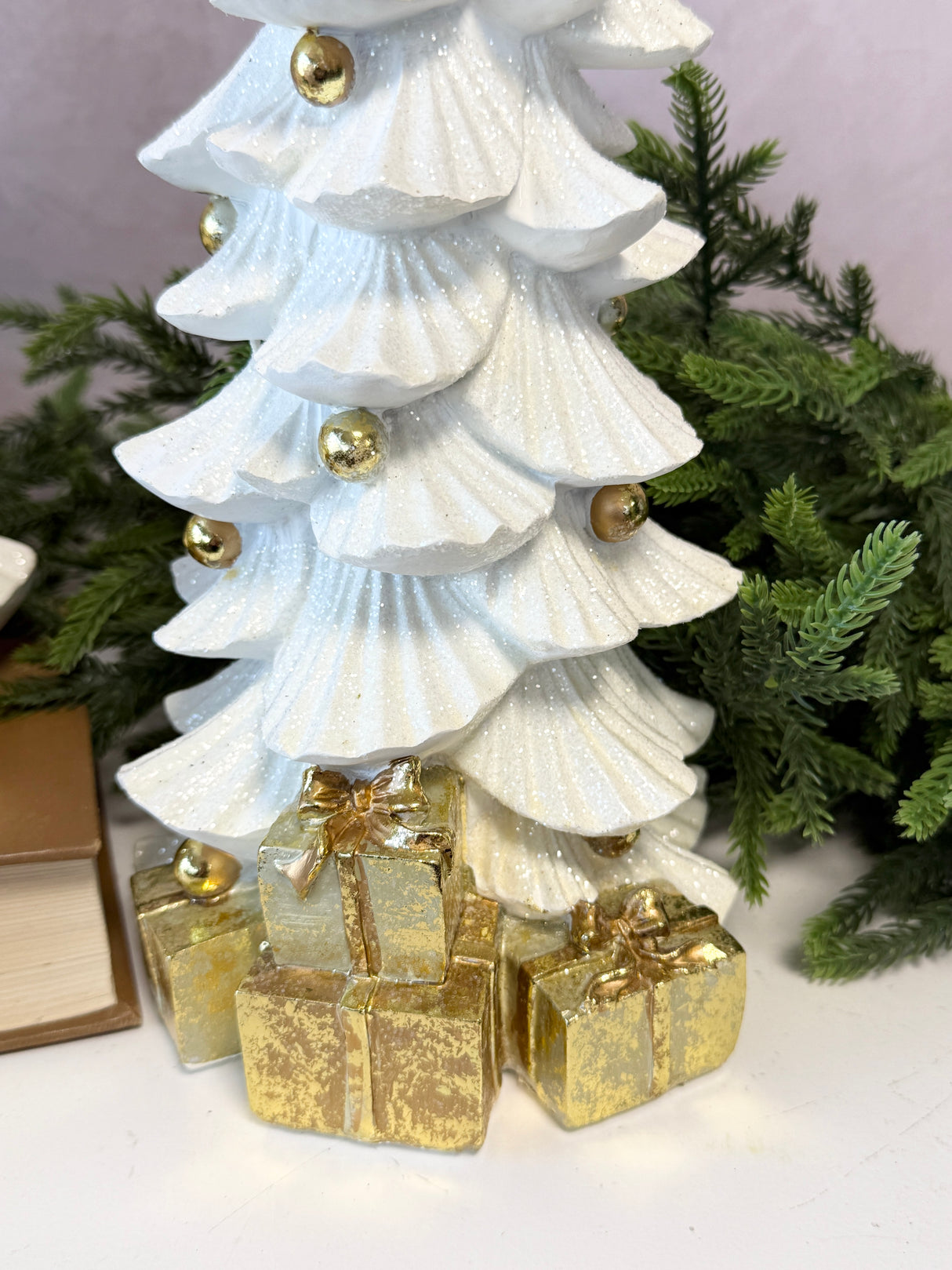 Golden Gathering Resin Christmas Tree Set of 2