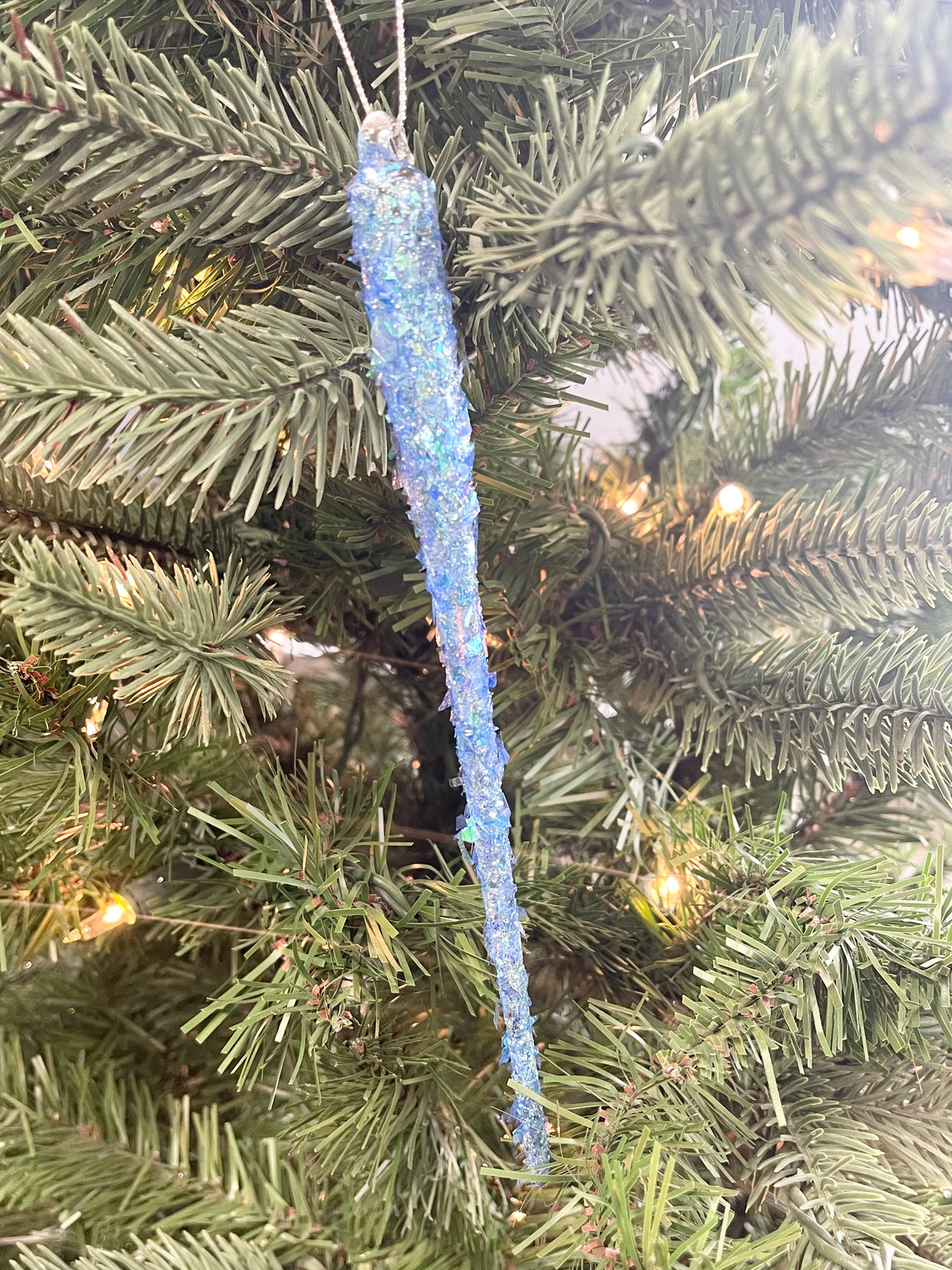 Glass Retro Tinsel Icicle Ornament - 3 Colors