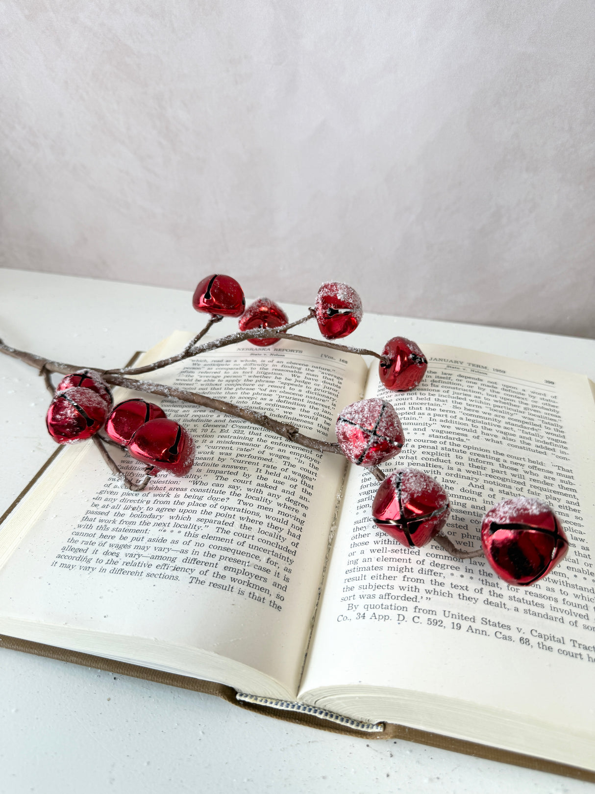 Red Frosted Bells Spray