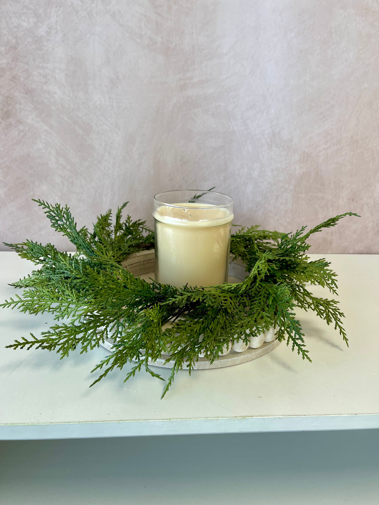 Real Touch Cedar Candle Ring