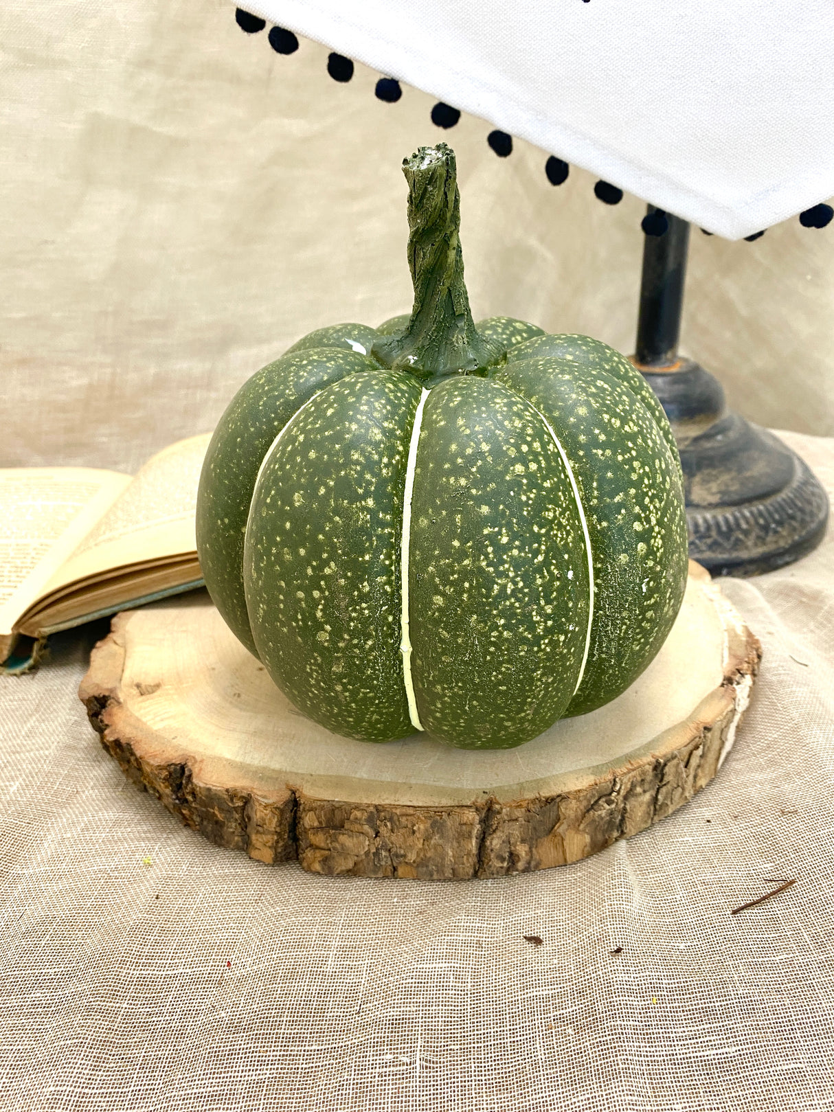 6" Green Spotted Pumpkin