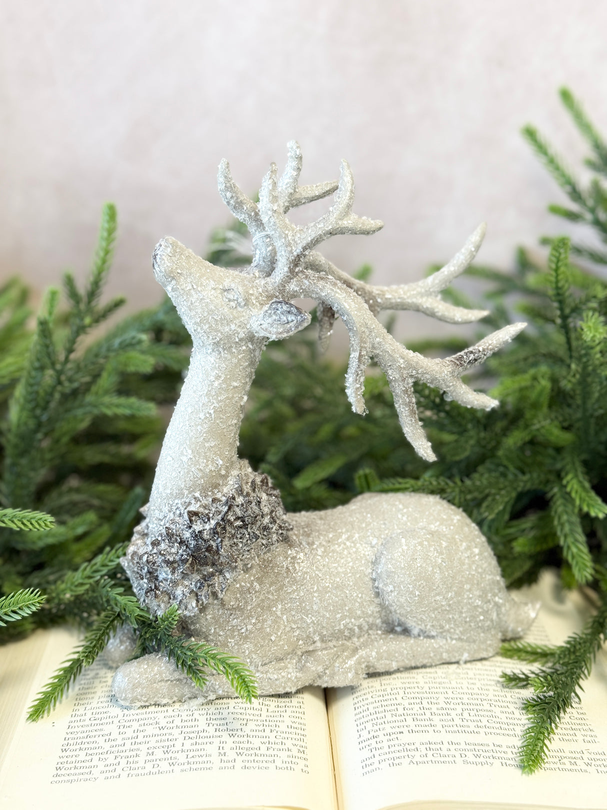 9.5" Resin Glitter Woodland Deer