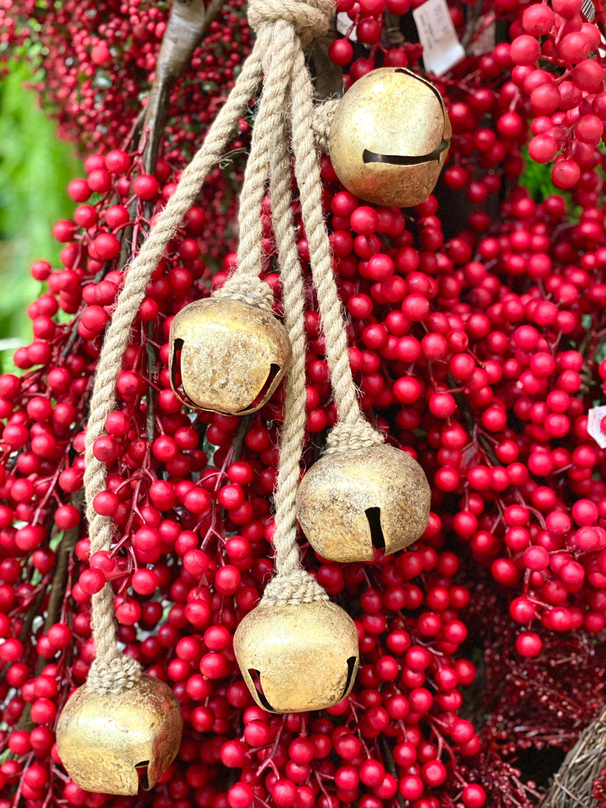 Antiqued Gold Jingle Bell Ornament Strand