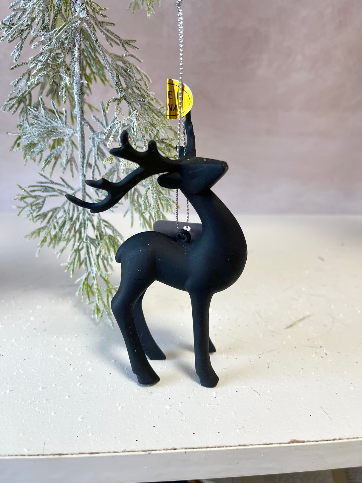 Matte Black Deer Ornament