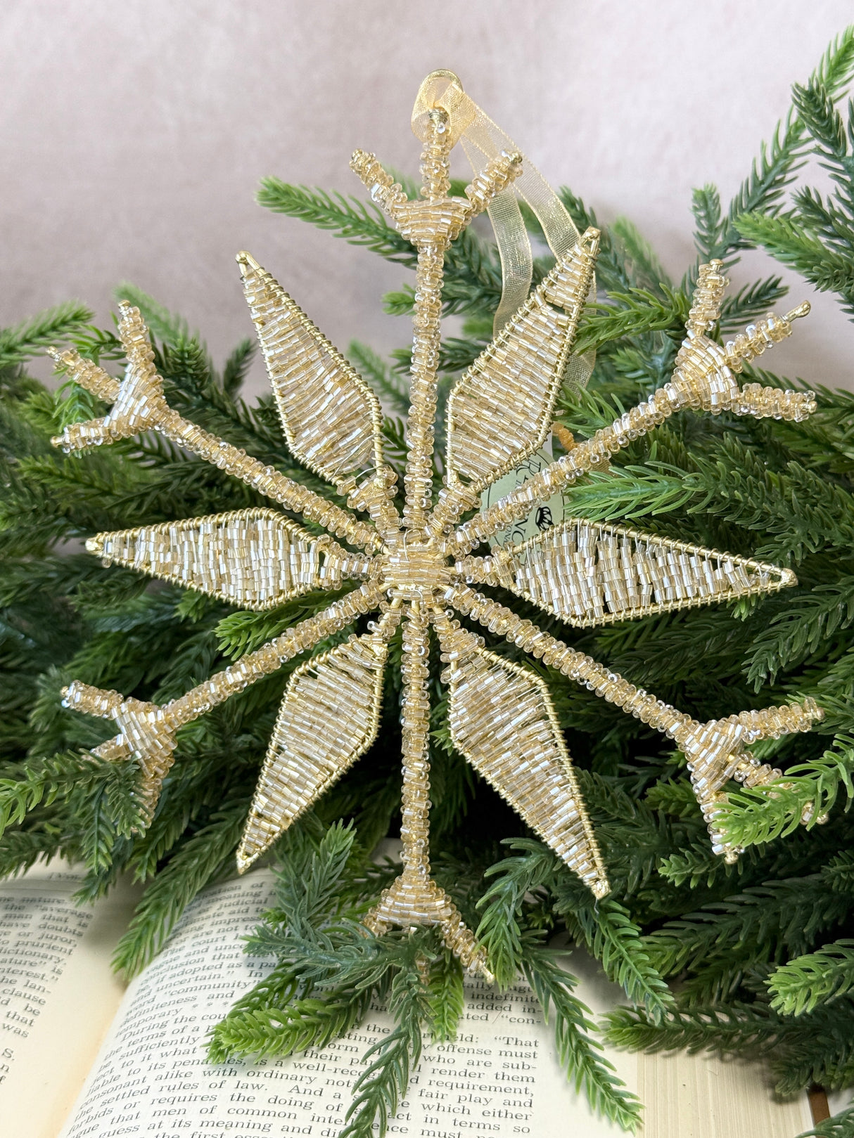 Champagne Fluret Snowflake Ornament