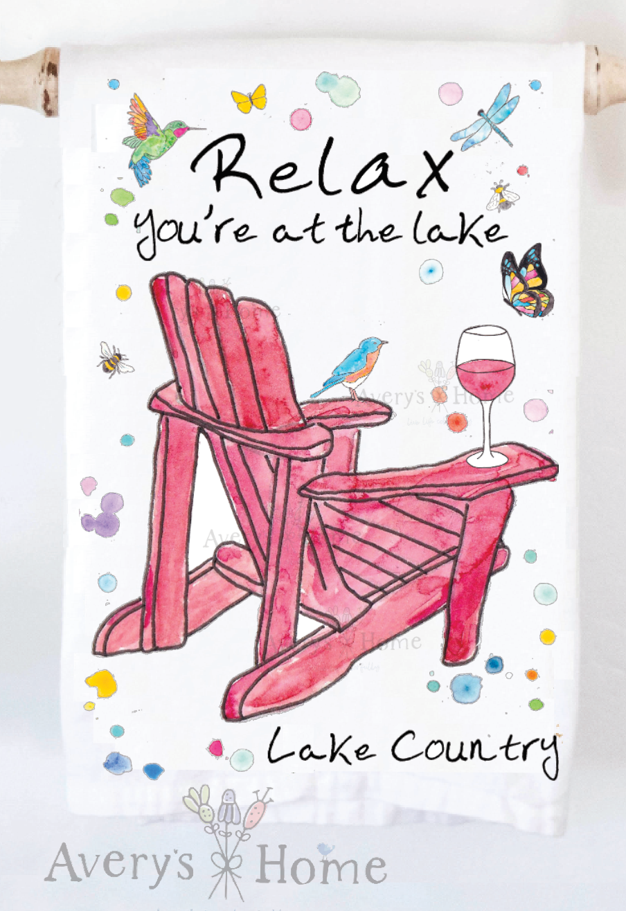 Relax At the Lake Tea Towel