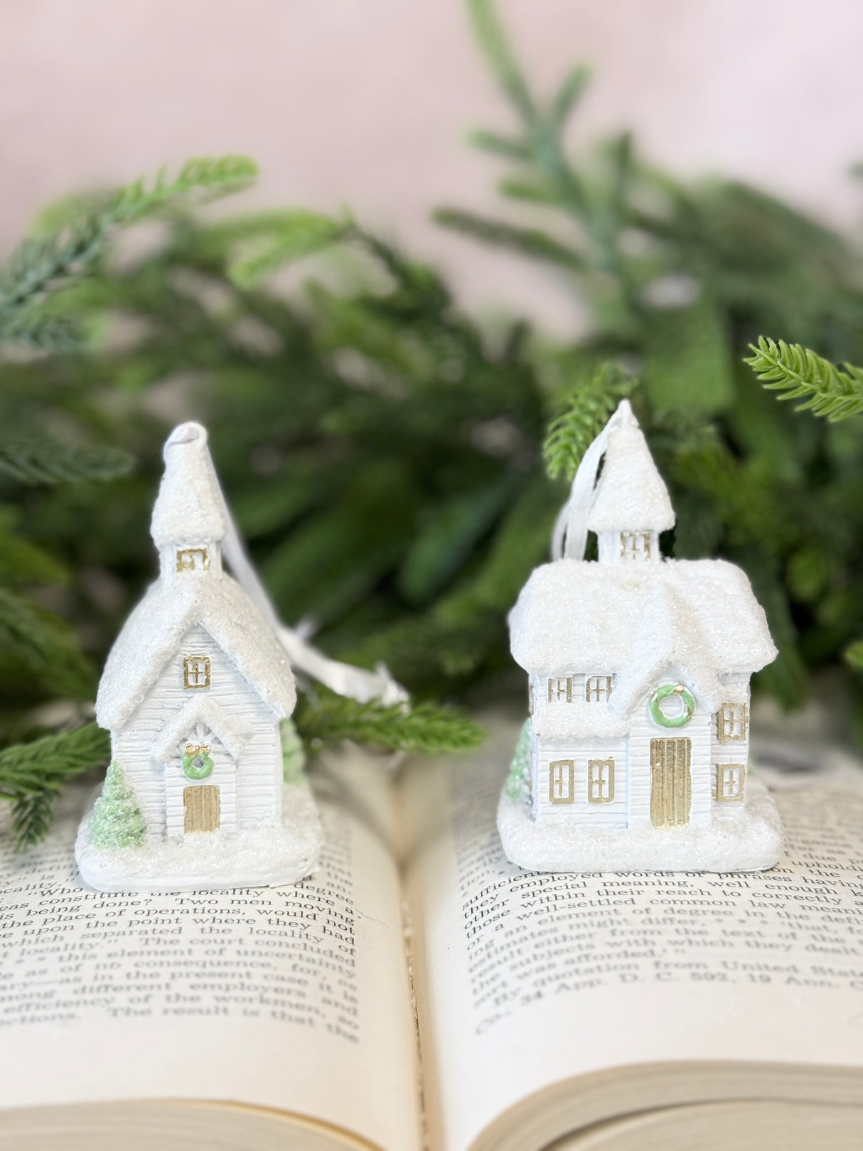 Snow Dusted Church Ornament