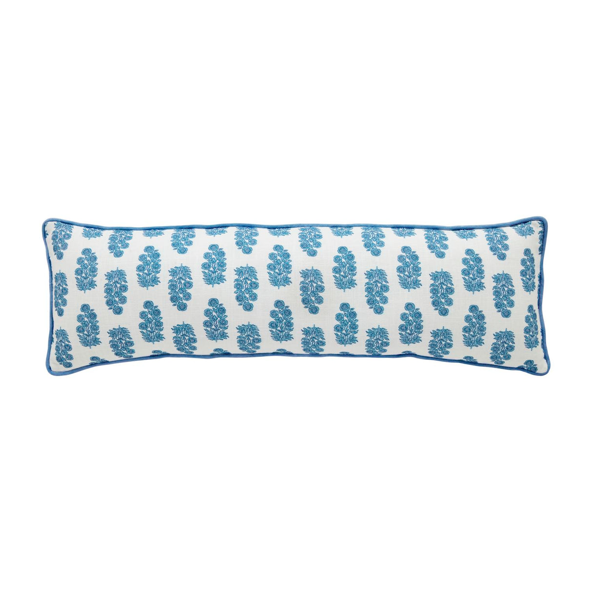 Blue Block Print Long Pillow