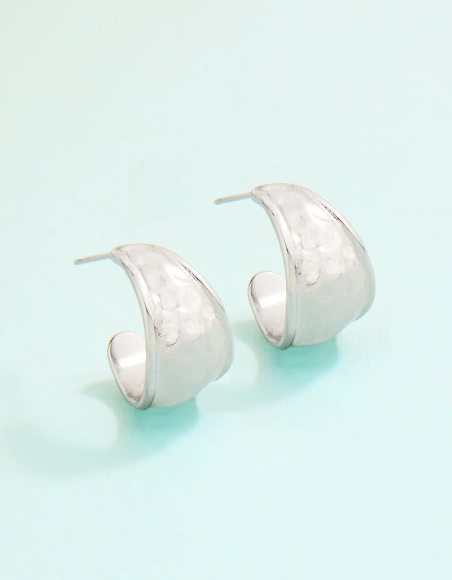 Splash Silver Hawser Hoop Earrings