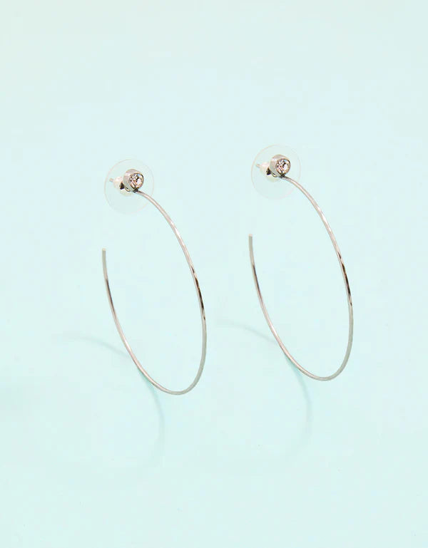 Splash Silver Ultrathin Hoop Earrings