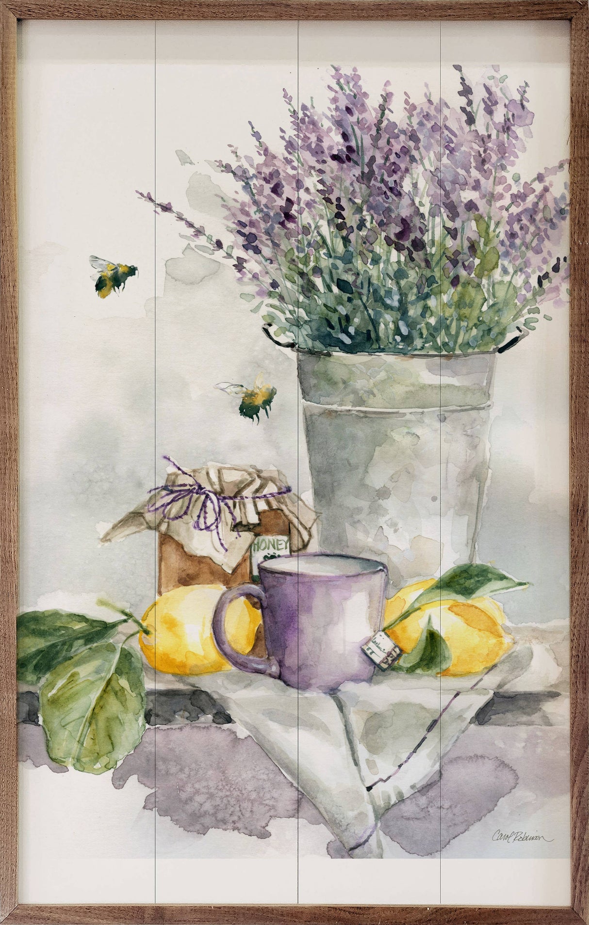 Lavender Lemon Bouquet Wood Art
