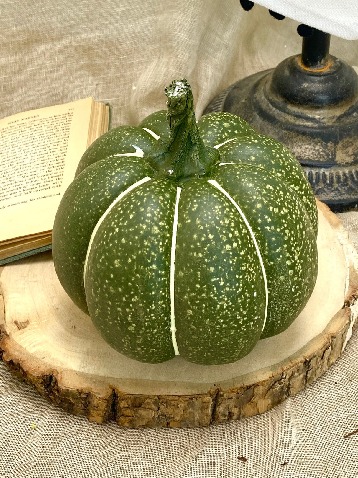 6" Green Spotted Pumpkin