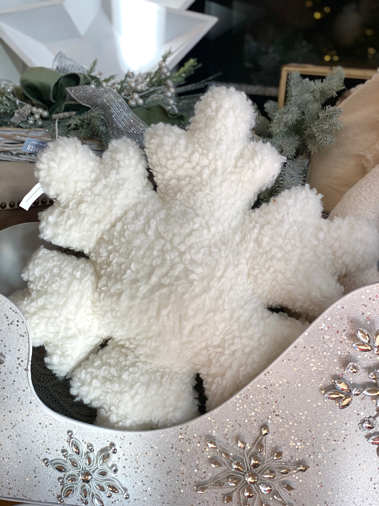 Snow Day Snowflake Pillow