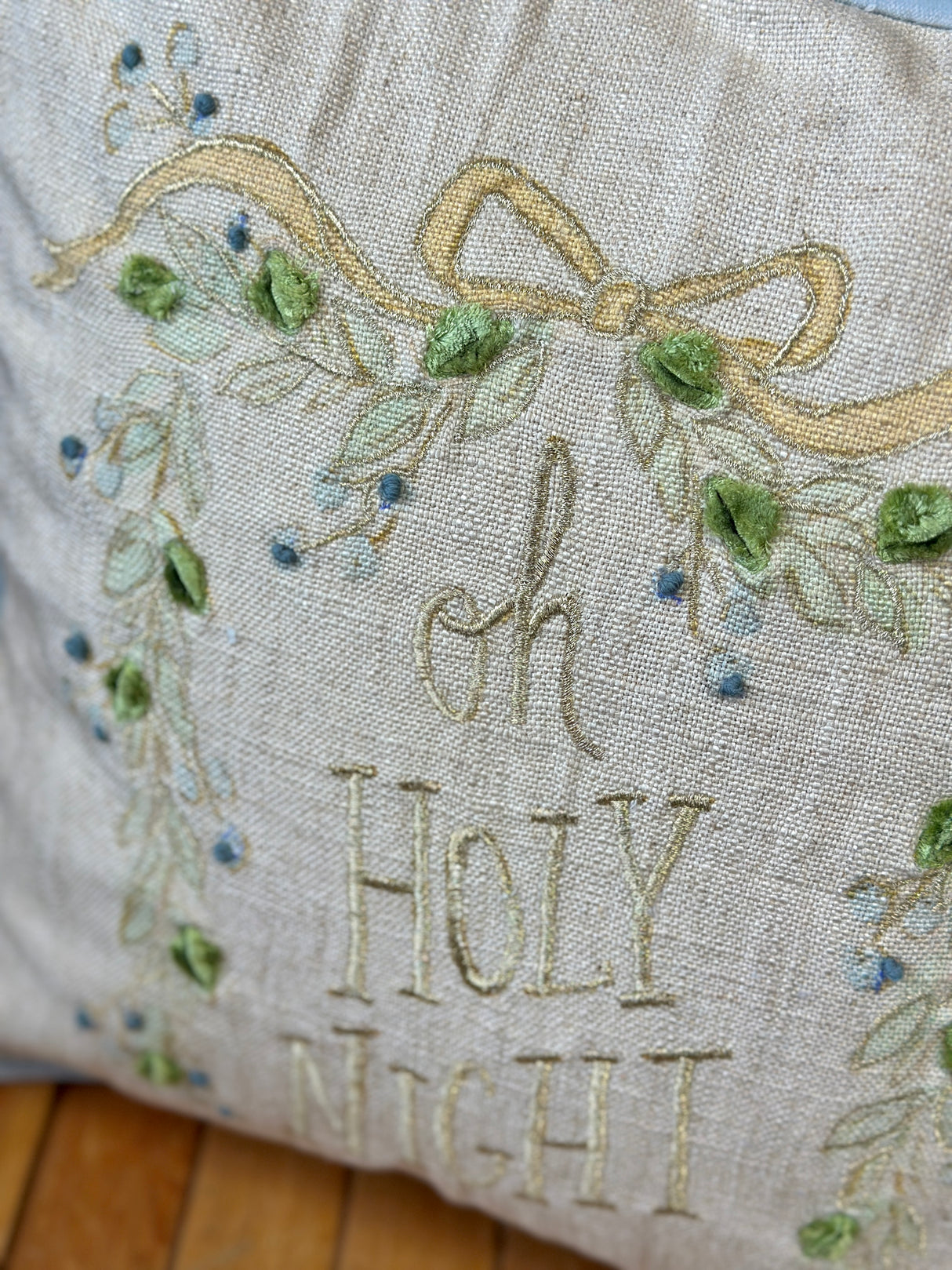 Oh Holy Night Linen & Velvet Pillow