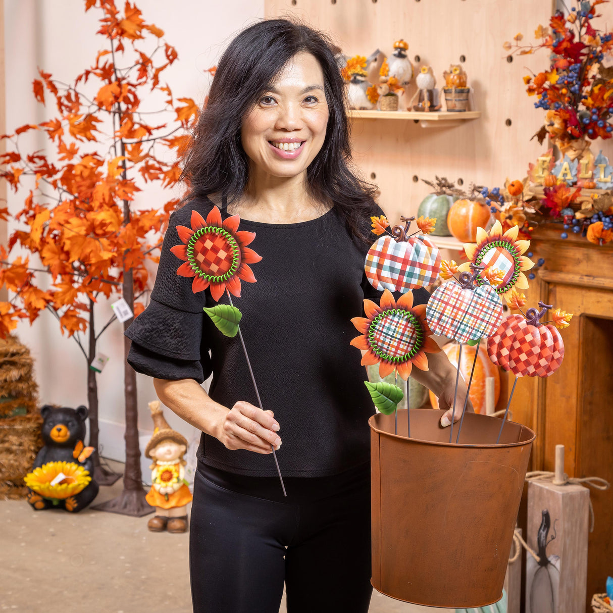 Checkered Pumpkin Metal Pick - 6 Styles