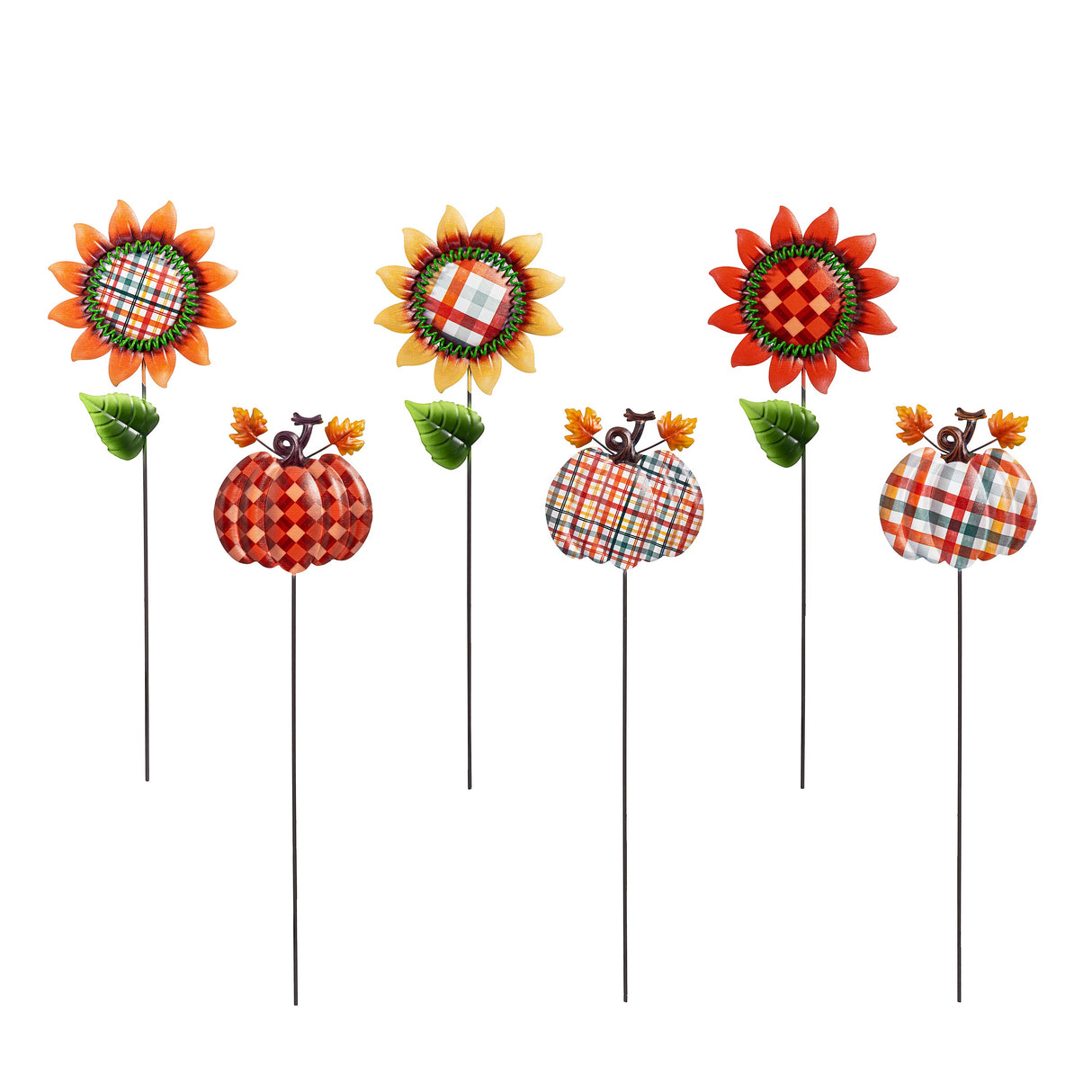 Checkered Pumpkin Metal Pick - 6 Styles