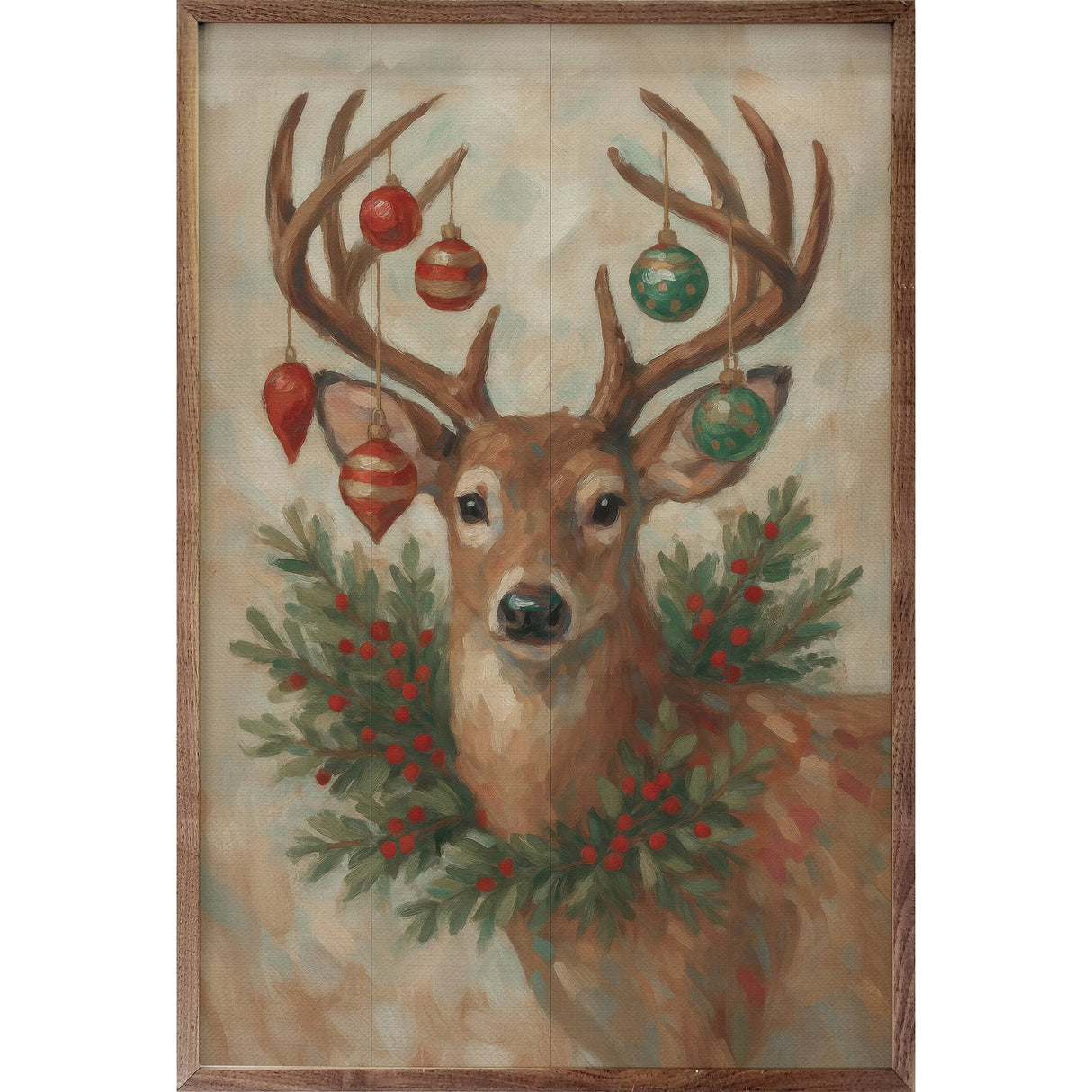Christmas Whitetail Deer With Wreath