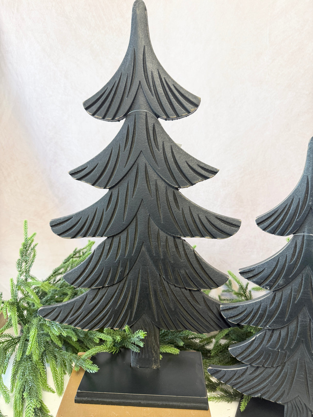 Black Textured Tree Set of 2