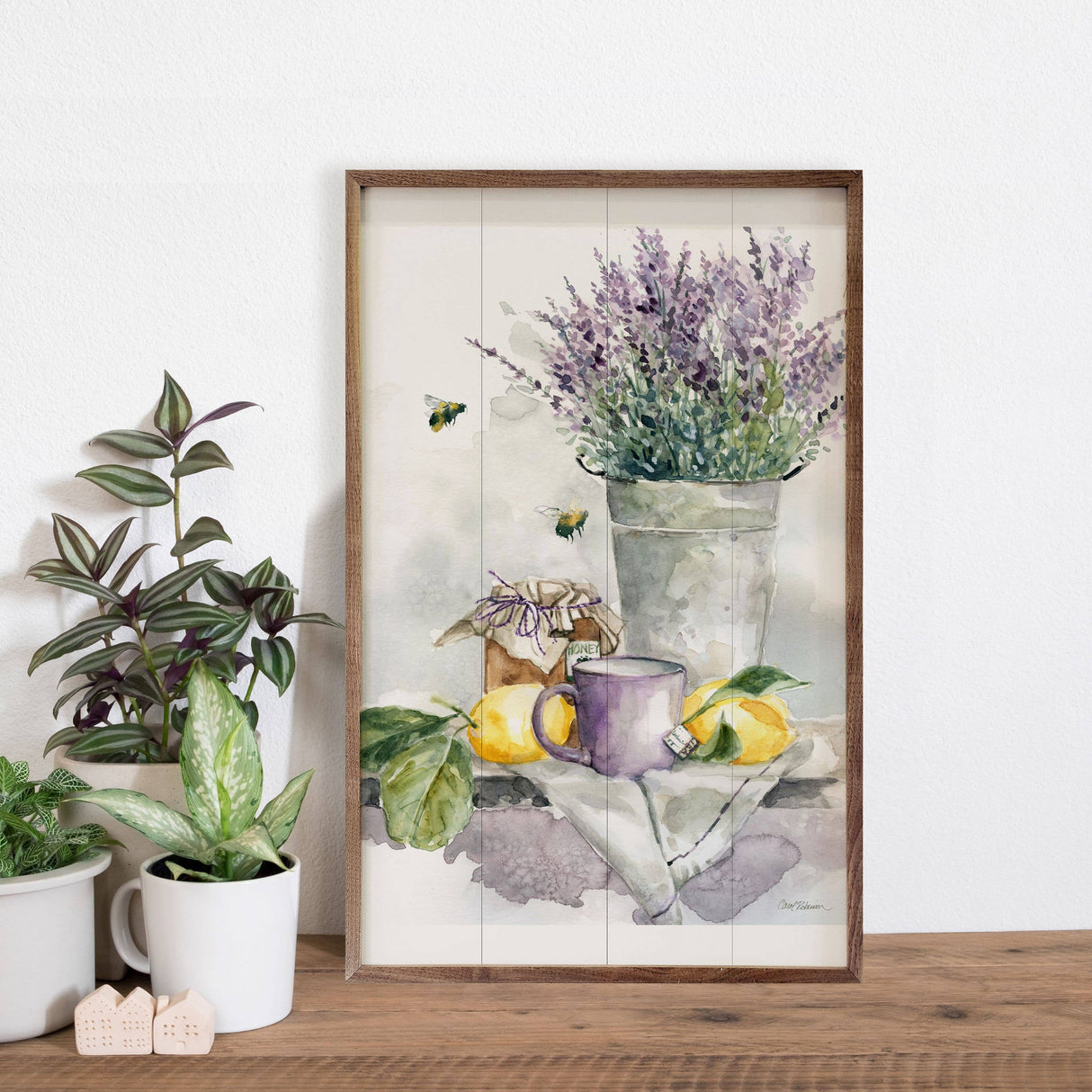 Lavender Lemon Bouquet Wood Art