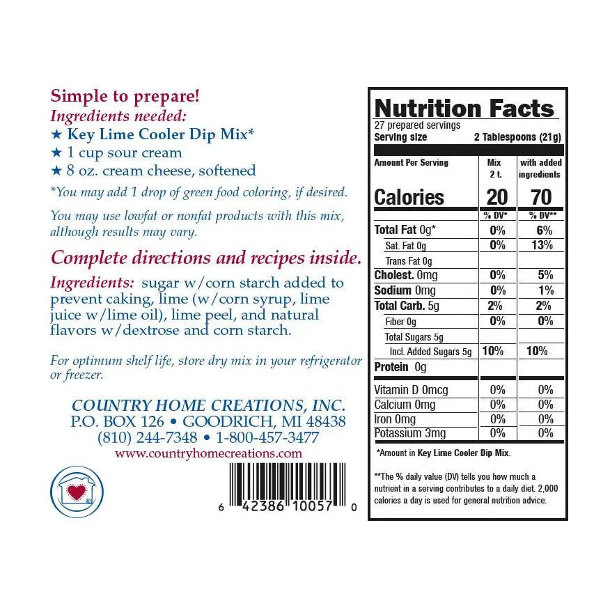 Key Lime Cooler Dip Mix