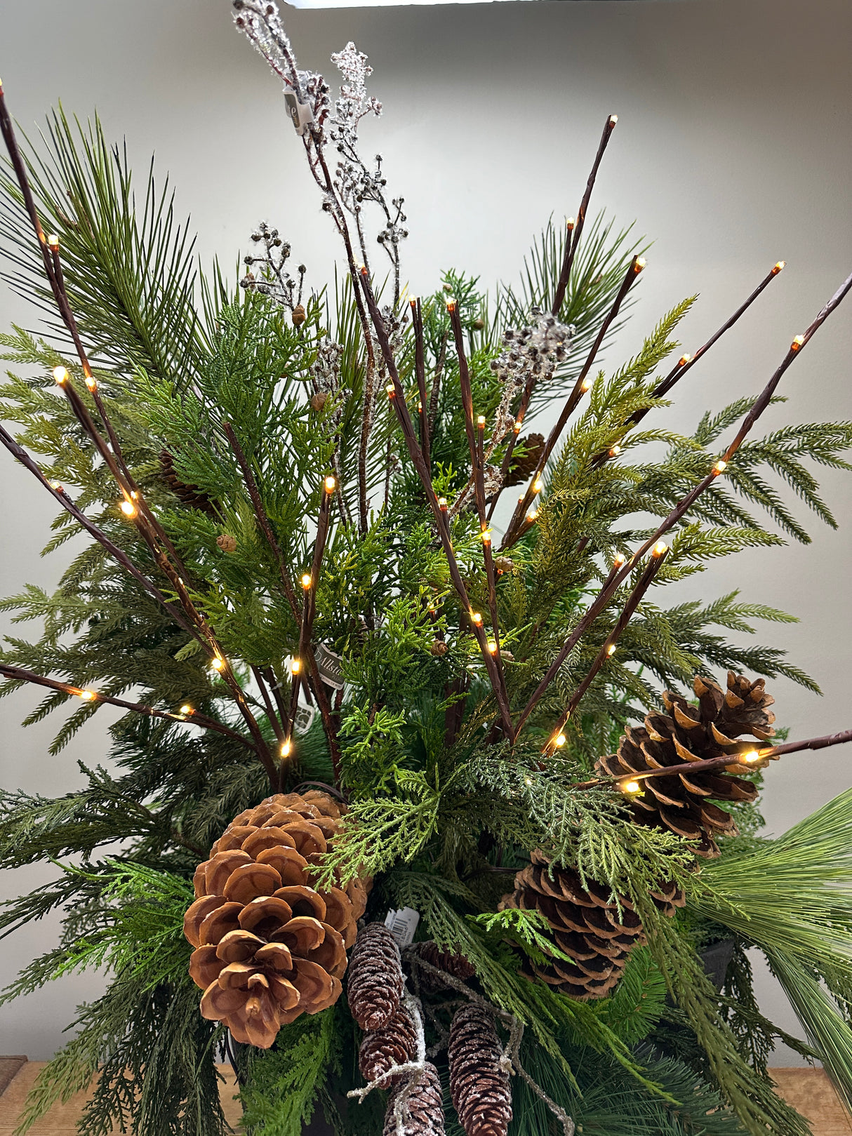 Outdoor Warm White Lighted Branch Set - Plug In