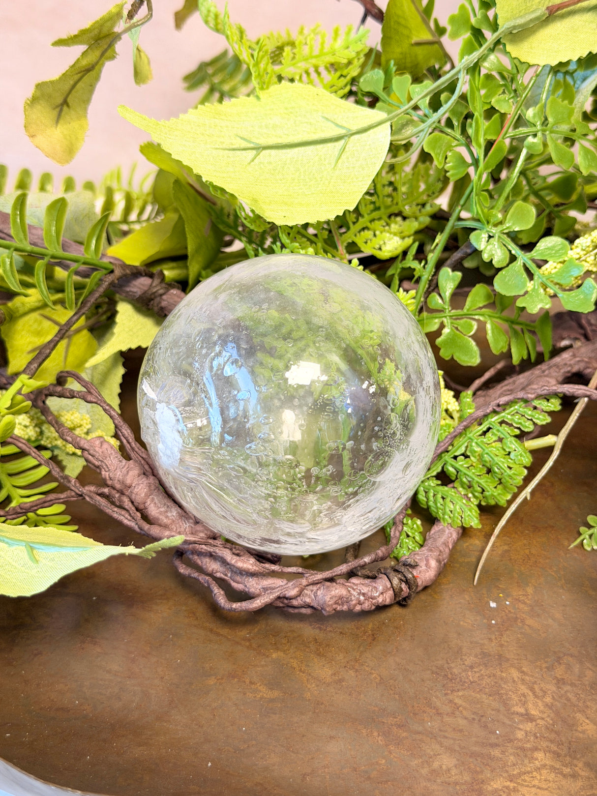 3" Clear Bubble Glass Orb