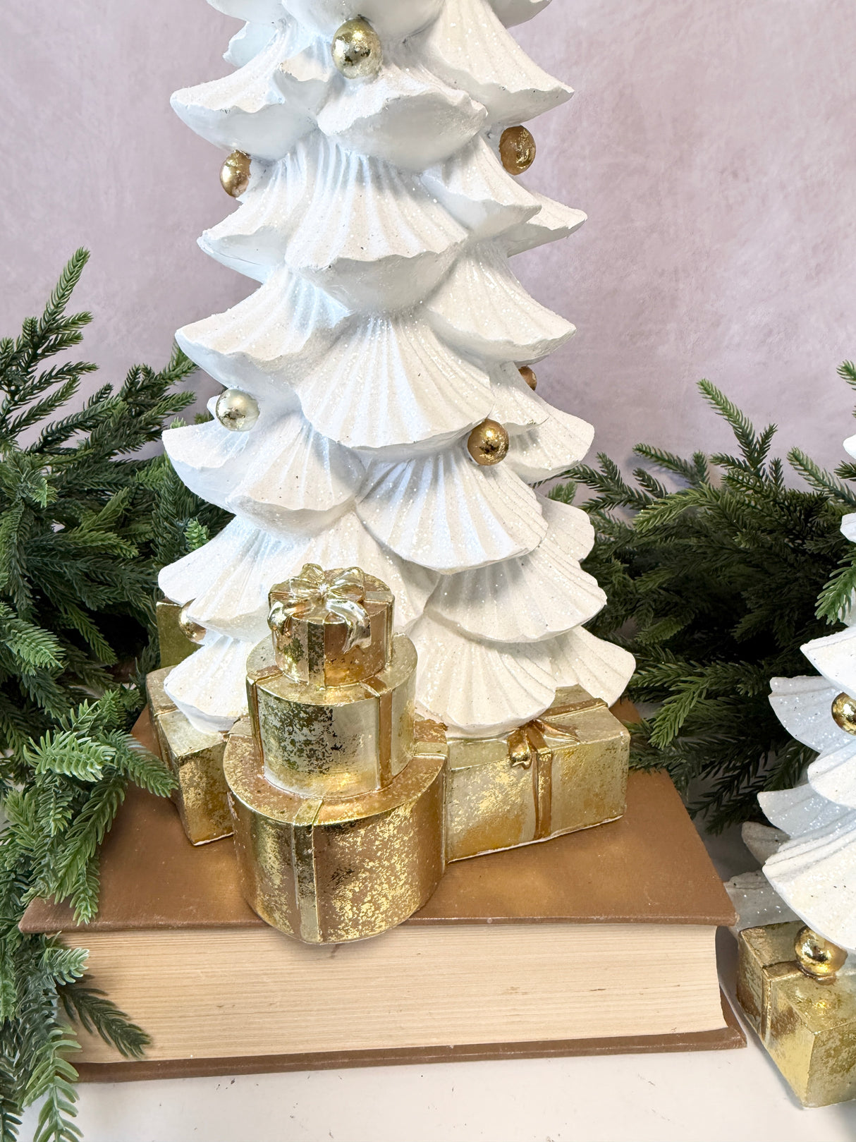 Golden Gathering Resin Christmas Tree Set of 2