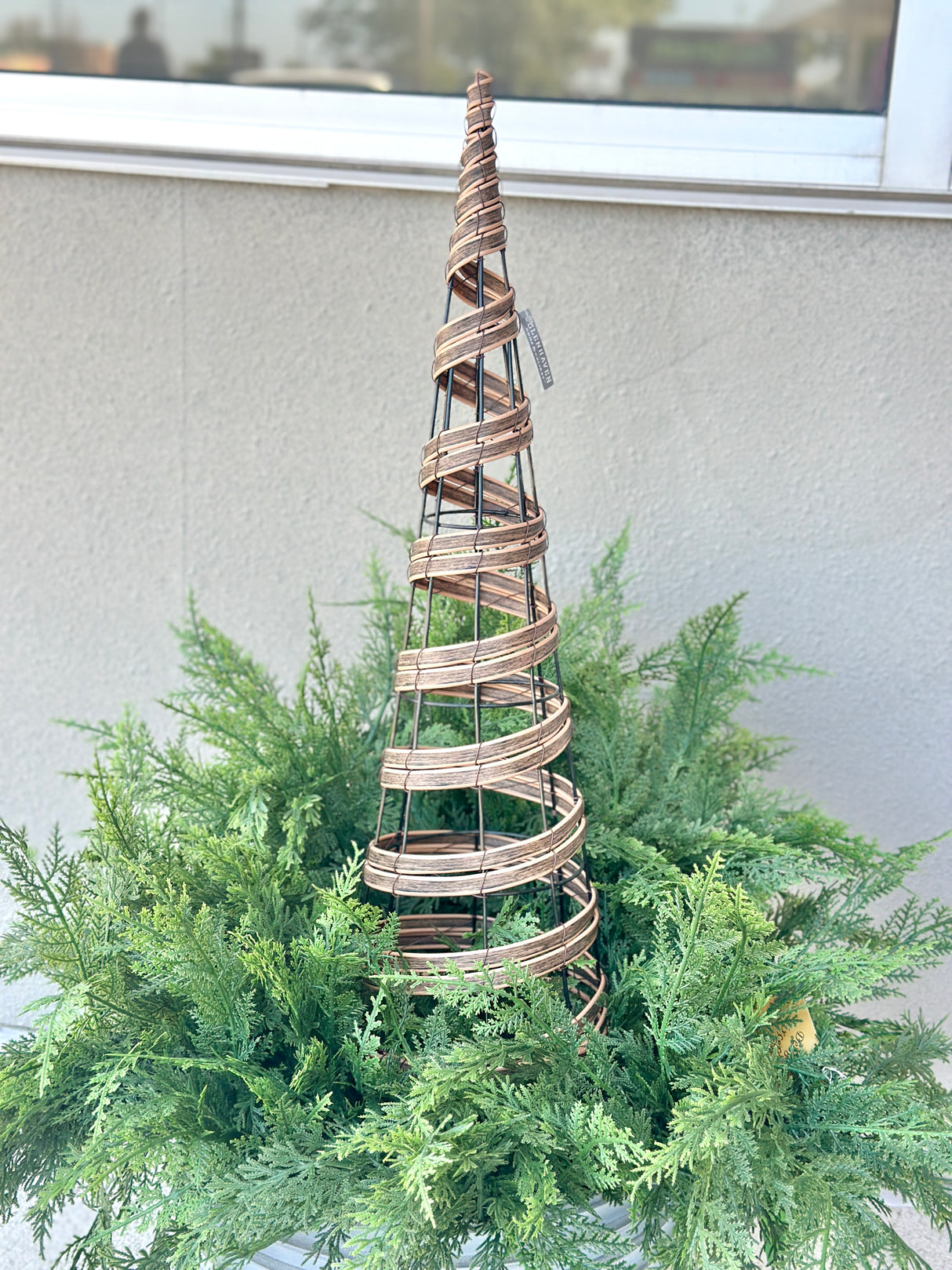 Wrapped Rattan Look Cone Tree