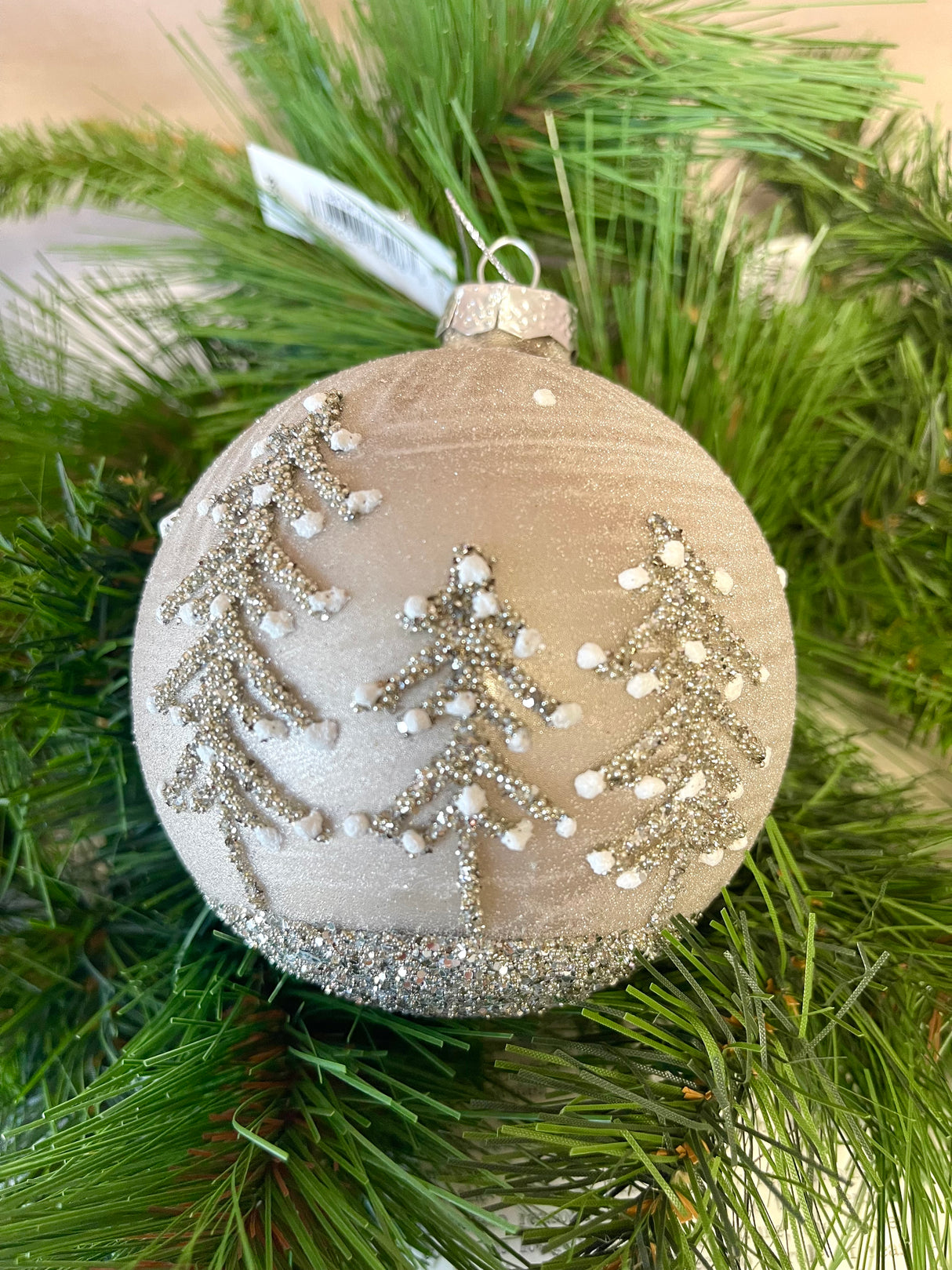 Winter Scene Glass Ornament