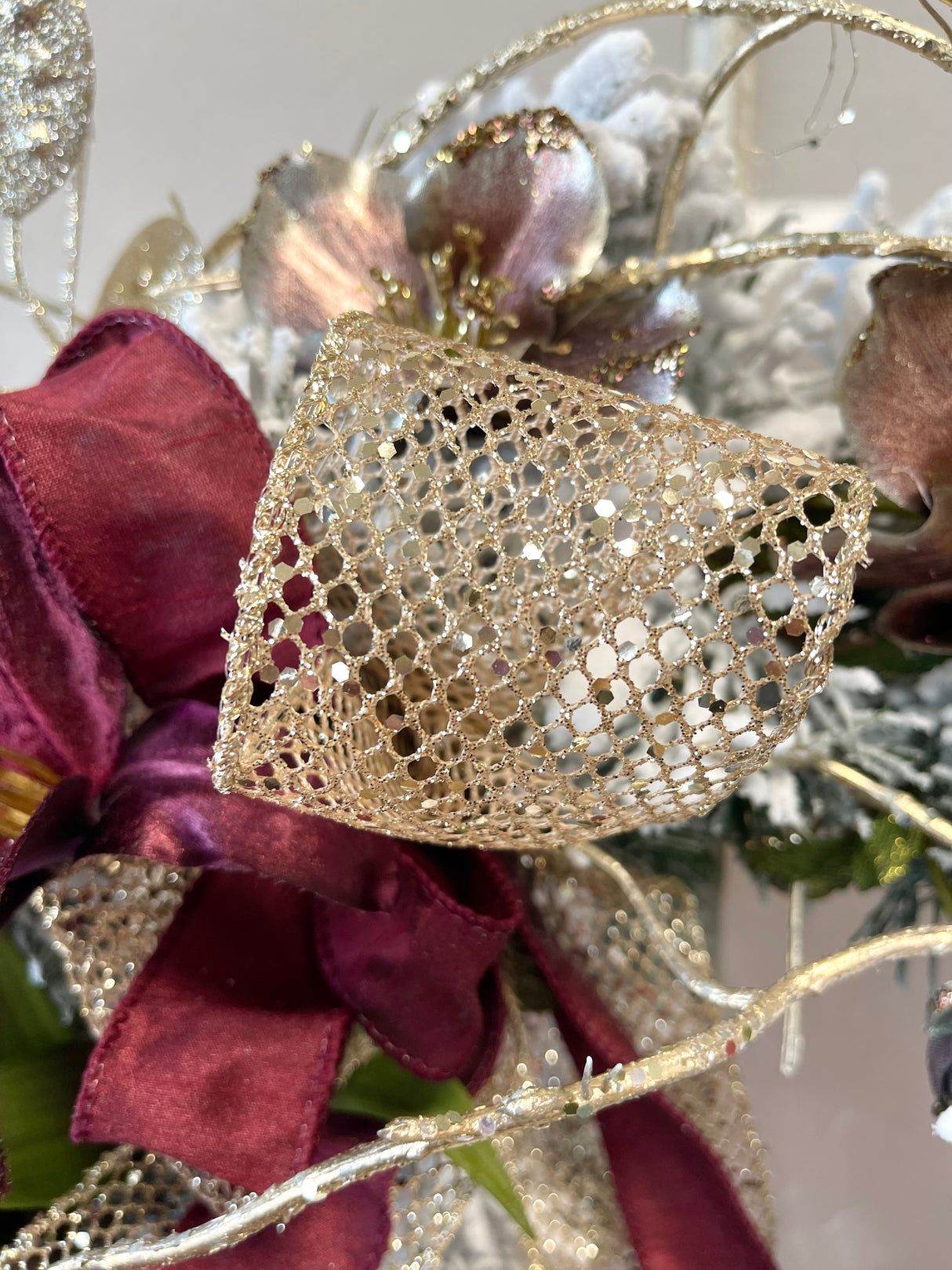 23" Snow Kissed Cherries Wreath