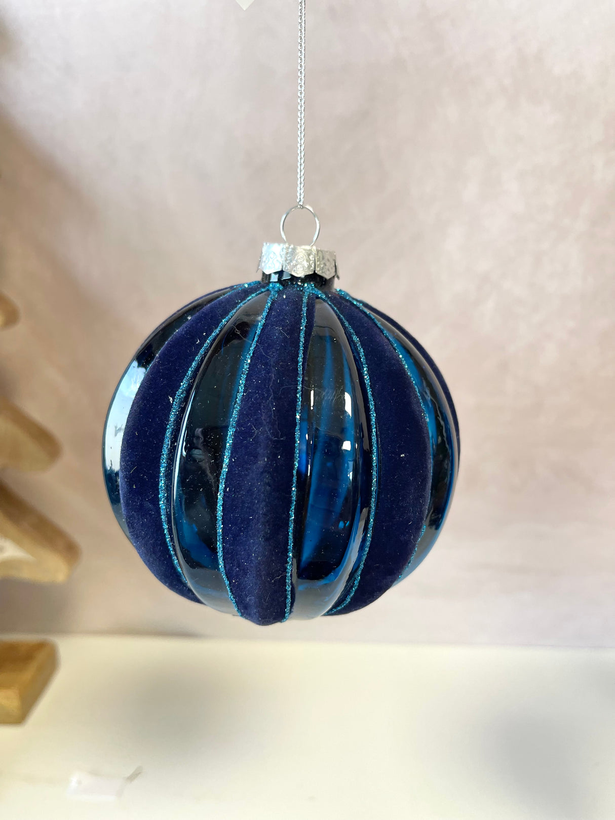 Velvet Sky Blue Glass Ornament - 3 Styles
