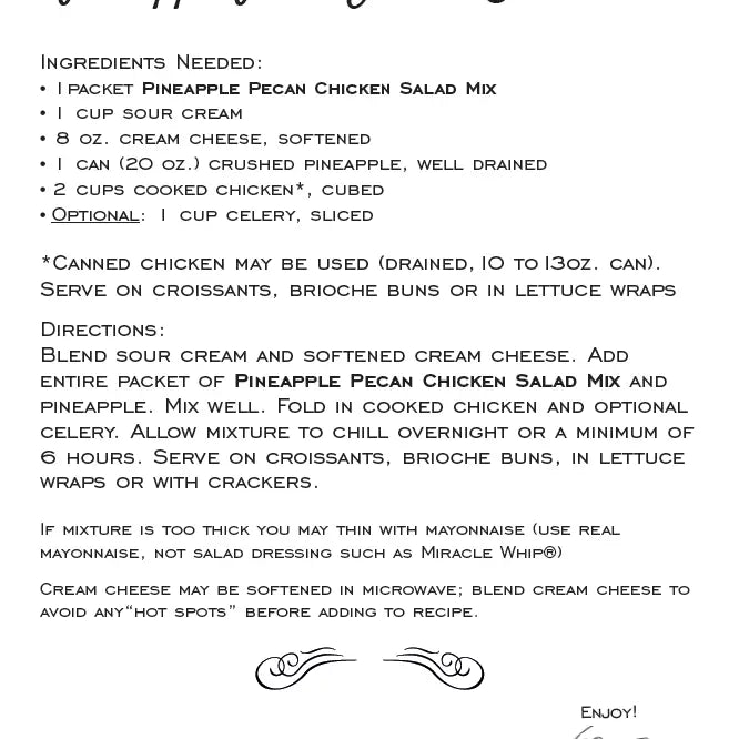 Pineapple Pecan Chicken Salad Mix