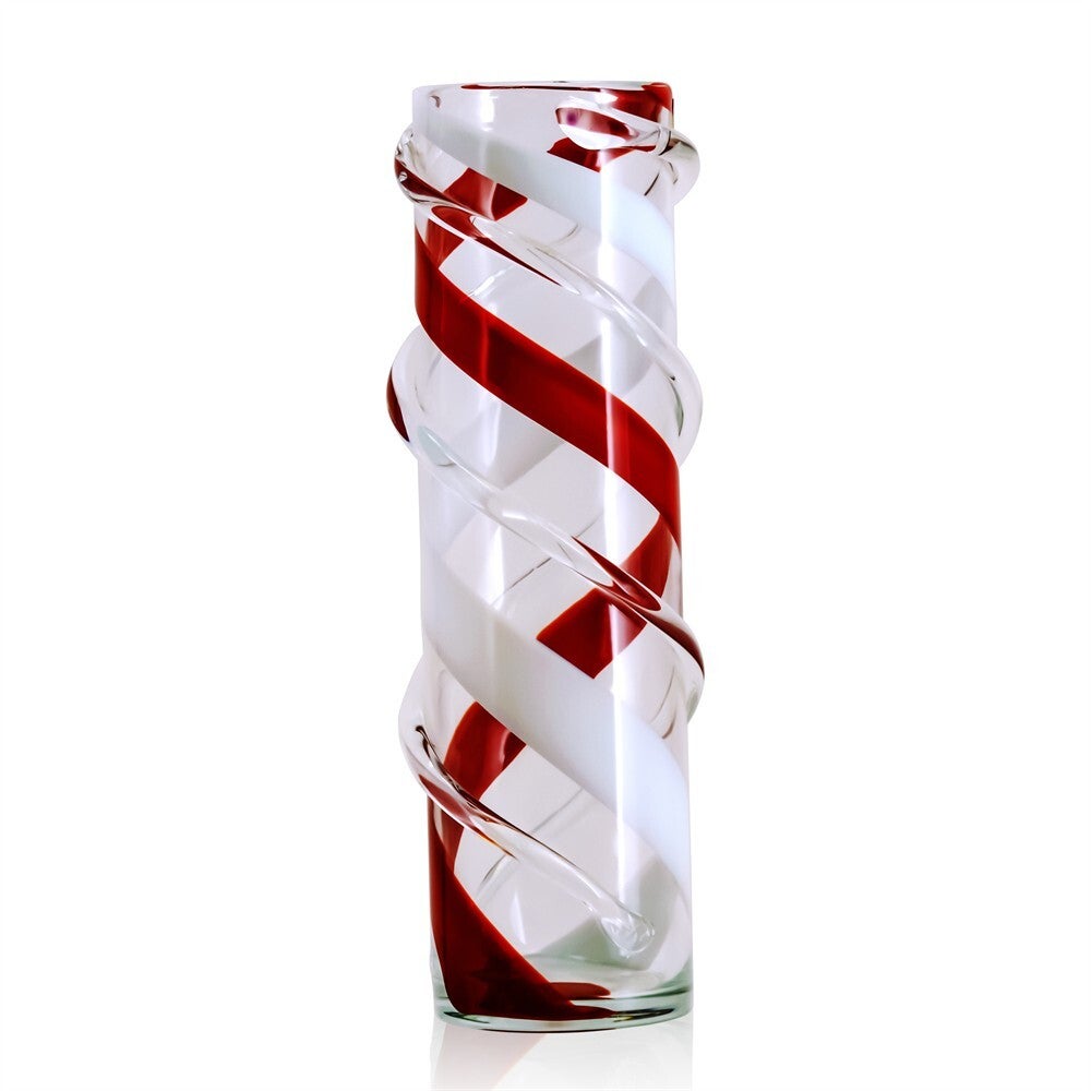 Candy Cane Glass Vase