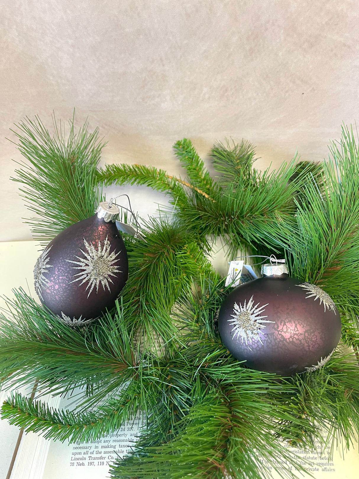 Plum Glass Holiday Ornament - 2 Styles