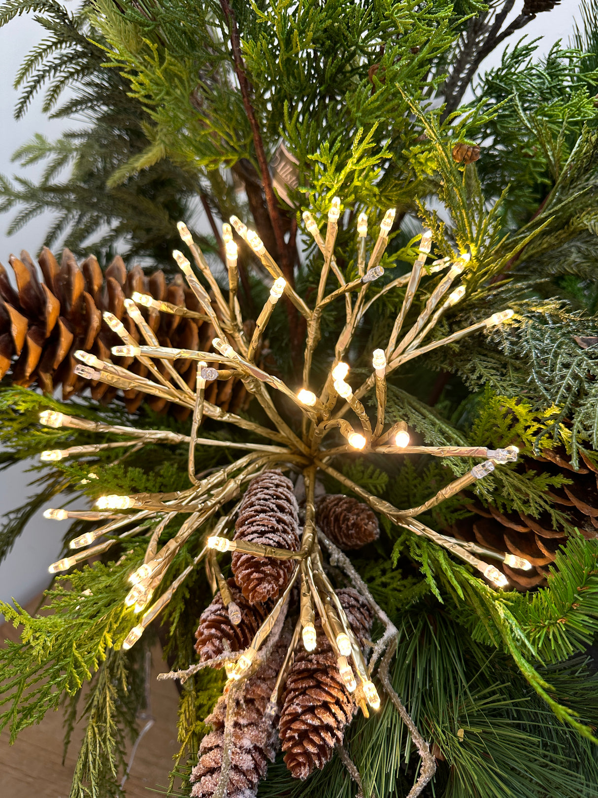 Outdoor 12" Matte Gold Shimmering Starburst