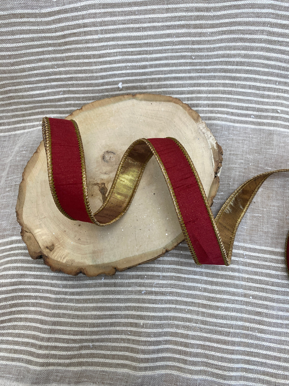 1" Burgundy Fusion Dupion Ribbon Bolt